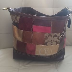 Patchwork Coach leather and suede bag